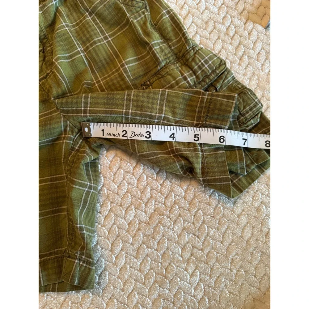 Carters Toddler Boys Olive Green Plaid Cargo Shorts Size 5T Cotton 35623